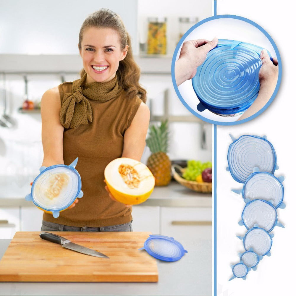 Bowl Pan Silicone Lid Cover Spill Stopper Kitchen Tools